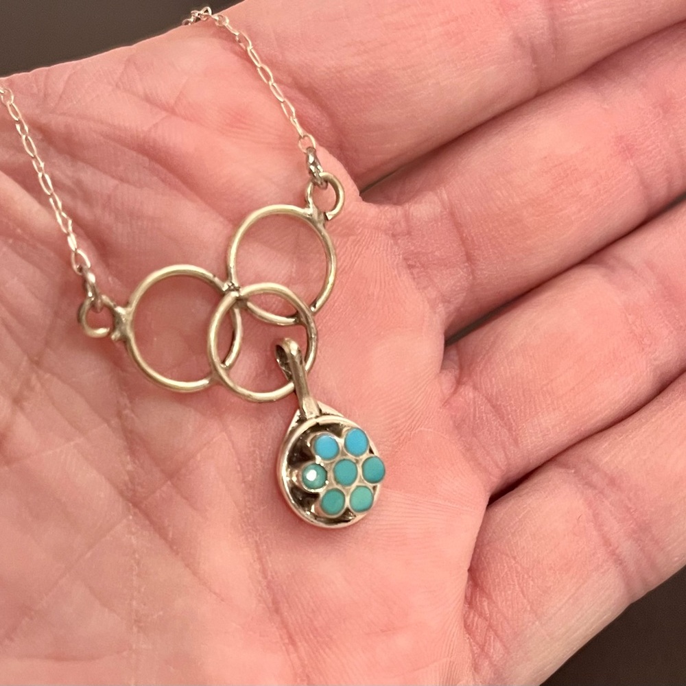 Elegant Silver and Turquoise Pendant Necklace